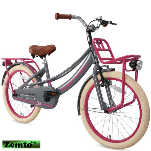 Mädchen Hollandrad Lola 20 Zoll grau-Pink